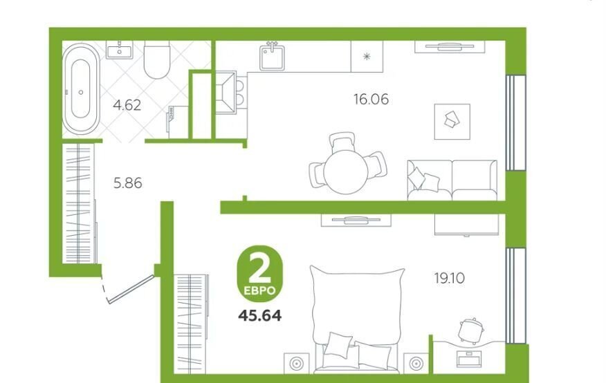 квартира р-н Тюменский с Горьковка ул Центральная 25 корп. 1, Тюмень фото 5