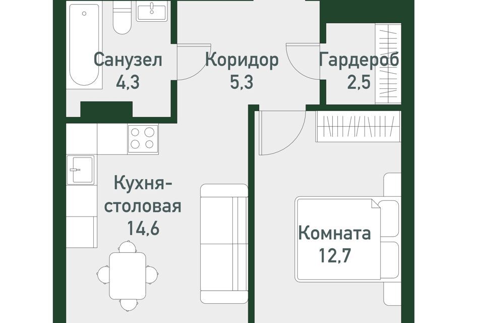 квартира р-н Сосновский п Западный Спортивная улица, 20 фото 1