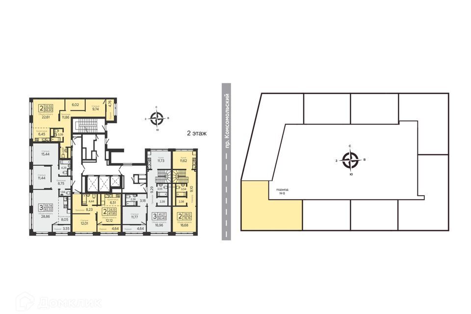 квартира г Томск пр-кт Комсомольский 48б Томский район фото 2