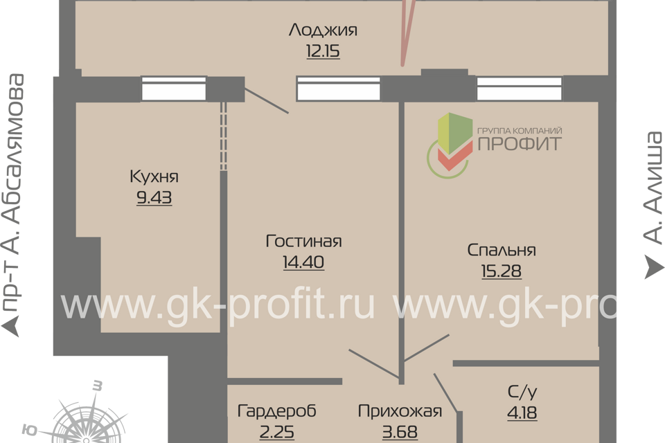 квартира г Набережные Челны р-н Автозаводский Республика Татарстан Татарстан, городской округ Набережные Челны, Жилой комплекс Компас фото 1