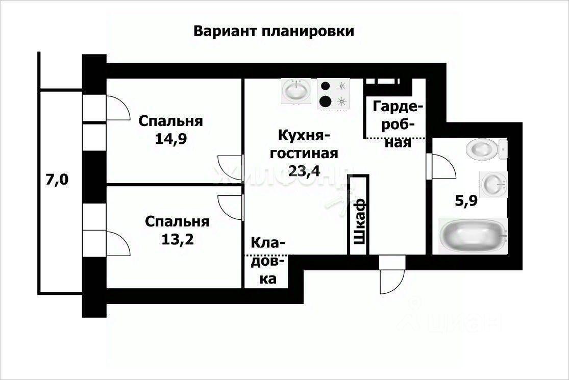 квартира г Новосибирск р-н Кировский ул Сержанта Коротаева 9 ЖК «на Коротаева» фото 12