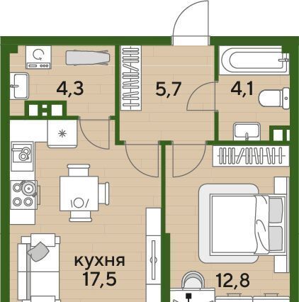 квартира г Краснодар р-н Прикубанский ул им. Анны Ахматовой фото 1