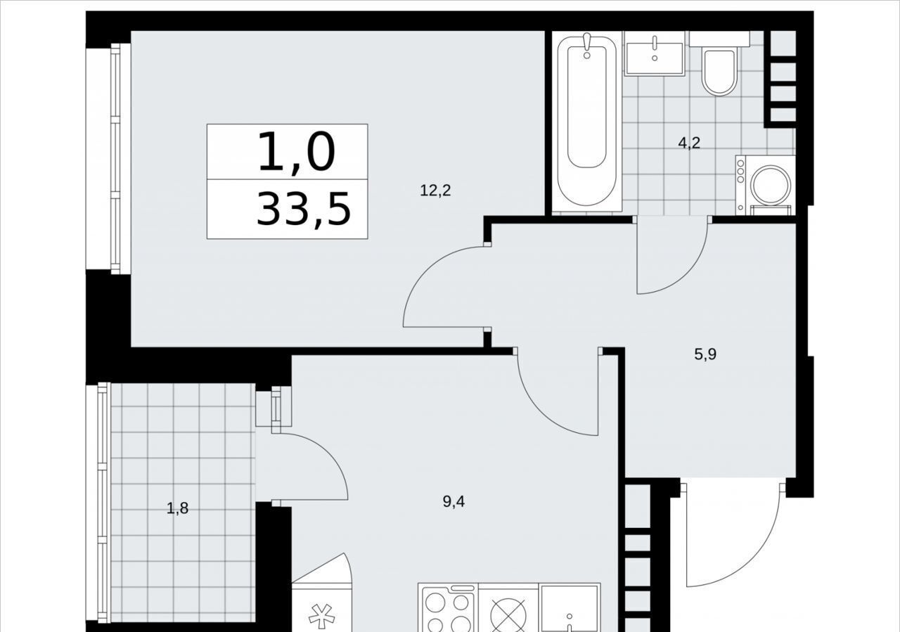 квартира г Москва метро Коммунарка Кв-л 160, д. 3, Московская область фото 2