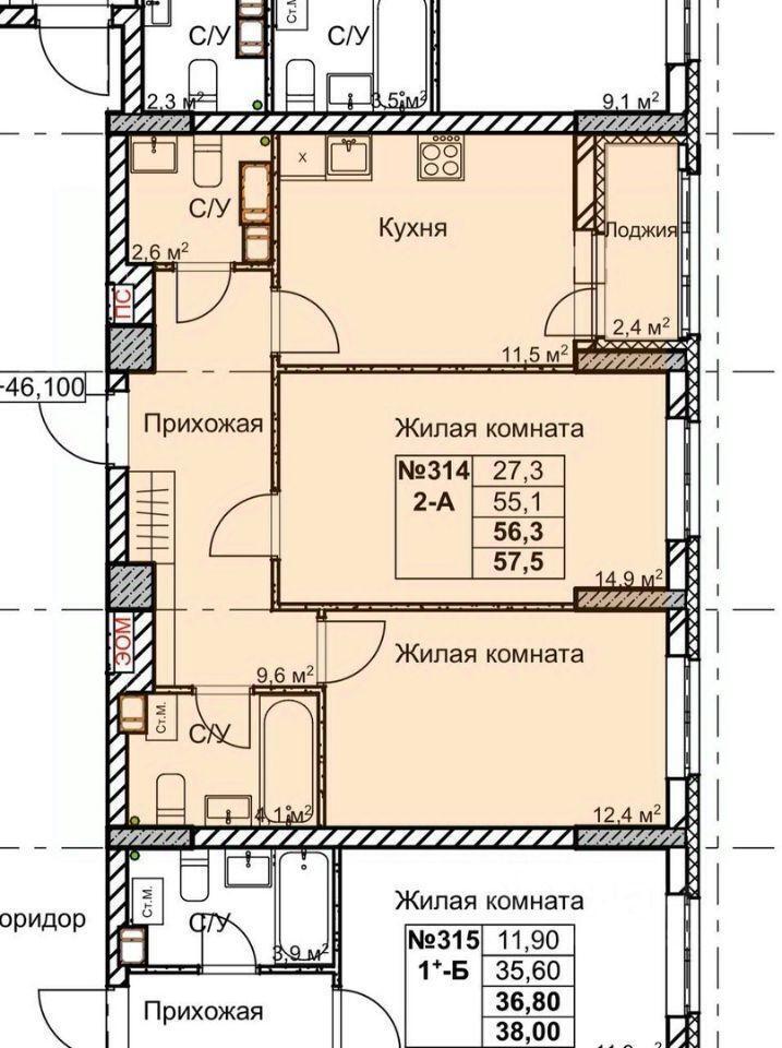 квартира г Нижний Новгород Горьковская ул 1-я Оранжерейная 24а фото 20