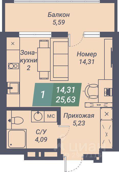 квартира г Новосибирск р-н Заельцовский ул Падунская фото 2