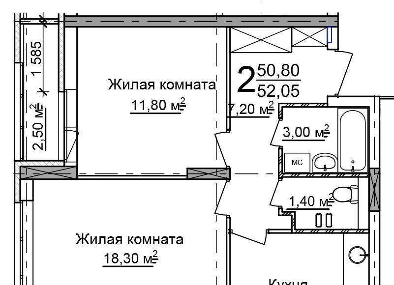 квартира г Нижний Новгород Парк культуры 52-й кв-л фото 1