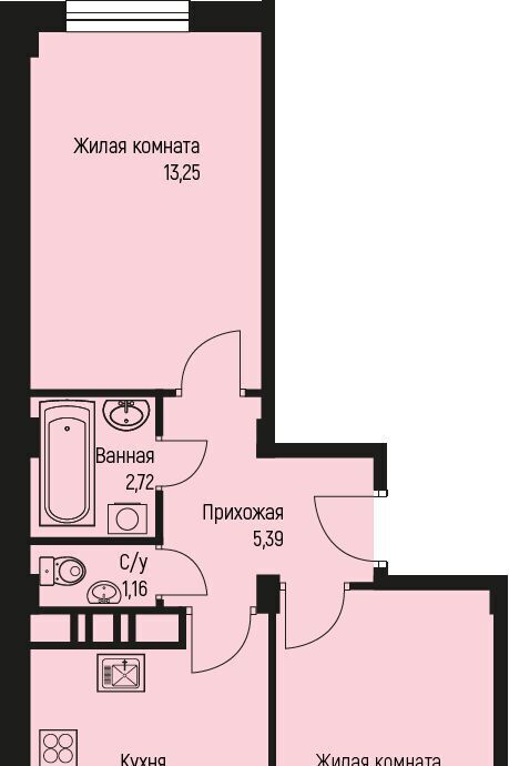 квартира р-н Тахтамукайский аул Новая Адыгея Старобжегокайское с/пос, аул, Ритм жилой комплекс фото 1