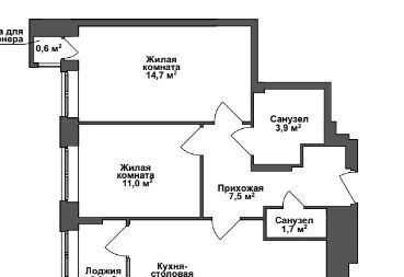 квартира г Тула р-н Зареченский ЖК Авион ул. Ключевая, блок-секция 6 фото 2