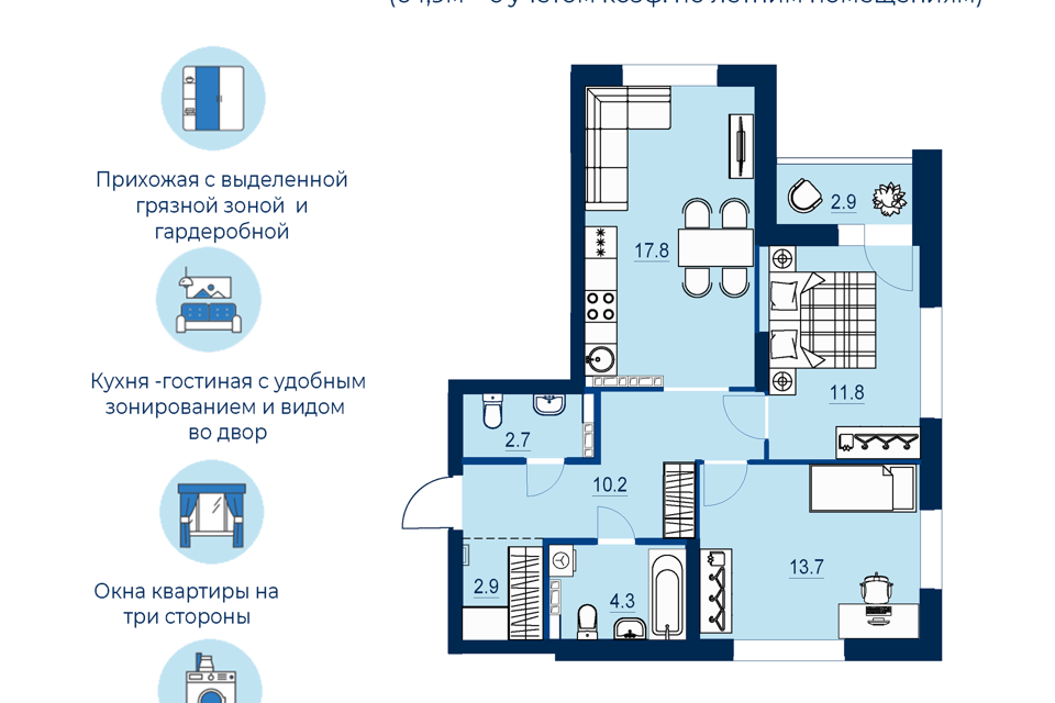 квартира г Екатеринбург р-н Железнодорожный Екатеринбург городской округ, Новая Сортировка фото 1