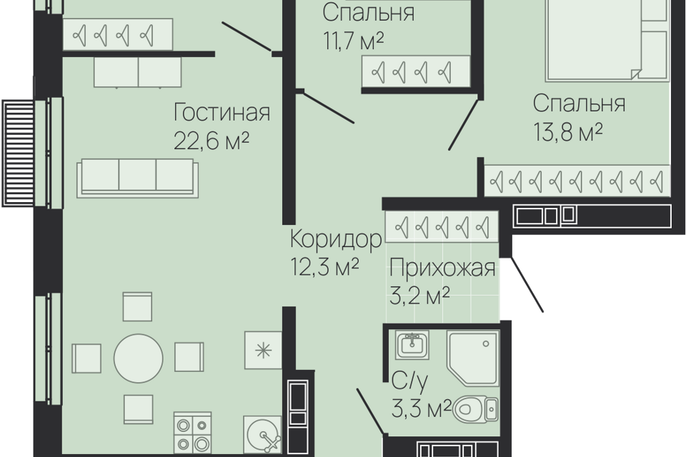 квартира г Нижний Новгород р-н Советский городской округ Нижний Новгород, Строящийся жилой дом фото 1