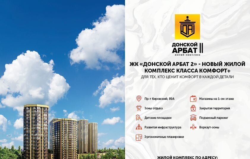 квартира г Ростов-на-Дону р-н Кировский пр-кт Кировский 89а ЖК Донской Арбат фото 2