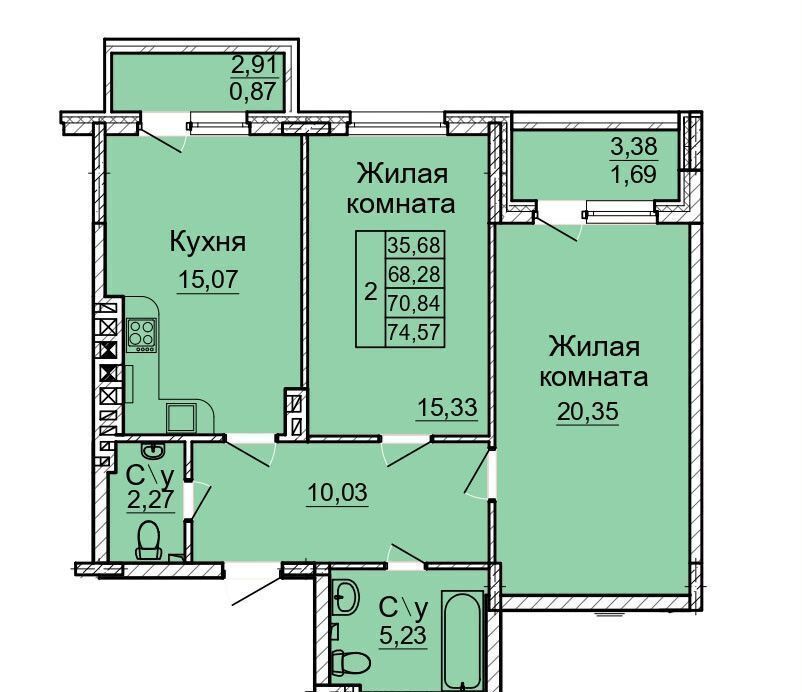 квартира р-н Азовский п Койсуг ул Ставропольская 1 Батайск фото 1