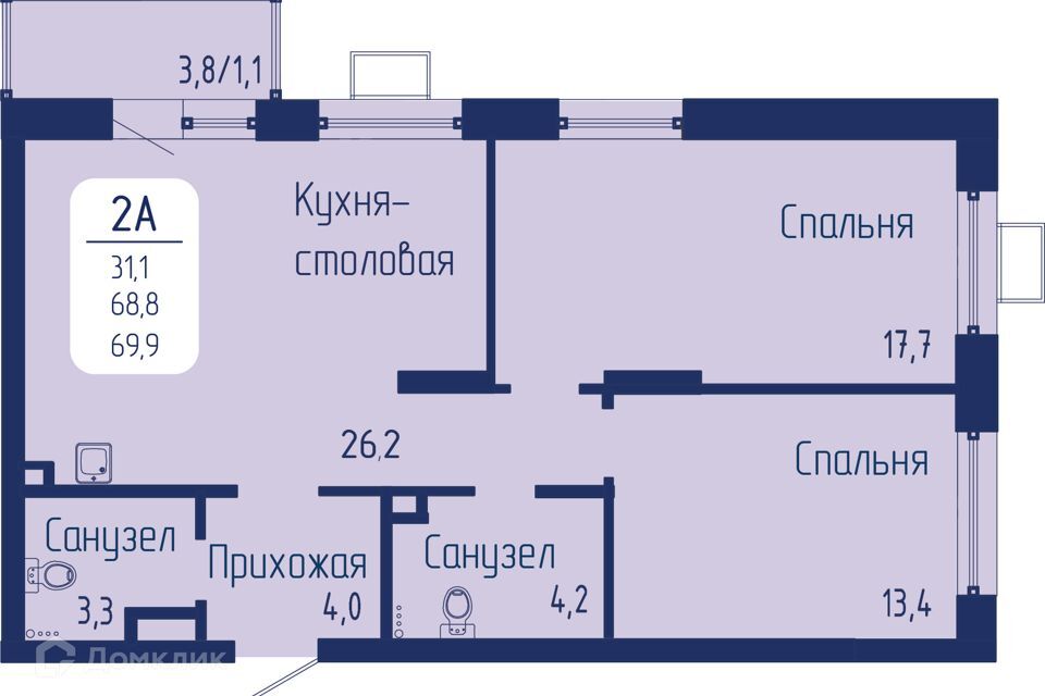 квартира г Красноярск р-н Октябрьский городской округ Красноярск, Жилой комплекс Универс фото 1