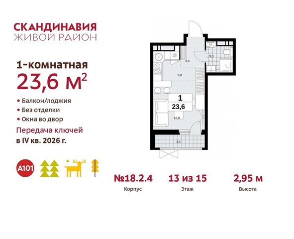 метро Коммунарка метро Бунинская аллея ТиНАО жилой комплекс Скандинавия, 18. 2.2 фото