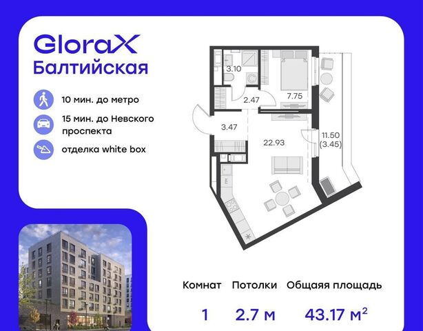 метро Балтийская GloraX City Балтийская округ Екатерингофский фото