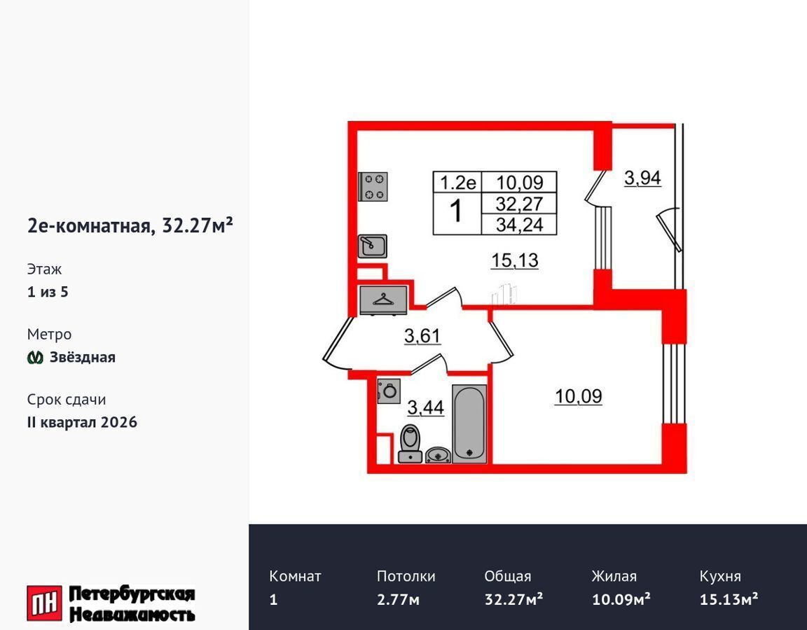 квартира г Санкт-Петербург р-н Московский ш Пулковское 29 ЖК Парадный ансамбль корп. 6. 7 фото 1