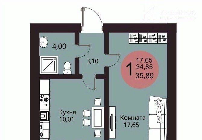 квартира г Воронеж р-н Левобережный ул Цимлянская 10д фото 1