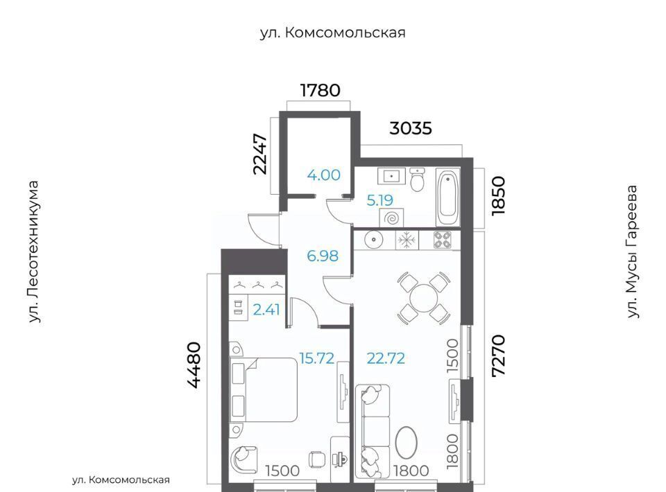 квартира г Уфа р-н Октябрьский микрорайон Глумилино-2 8-е Небо жилой комплекс фото 1