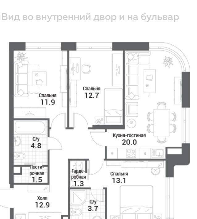 квартира г Москва метро Технопарк ЖК Нагатино Ай-Ленд к 1 фото 13