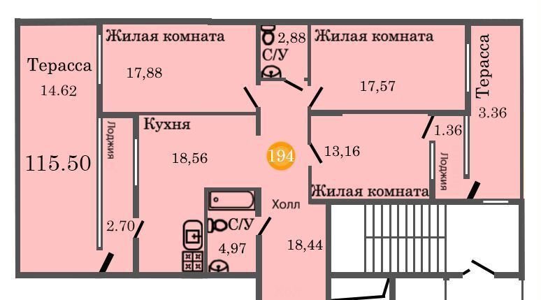 квартира г Калининград р-н Центральный ул Д.Донского ЖК «Централ Парк» жилой дом фото 9