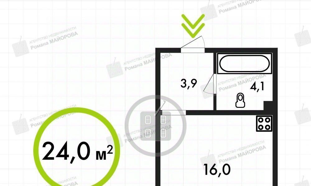 квартира г Калуга р-н Октябрьский ул Хрустальная 44к/3 фото 6