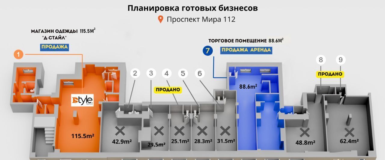 торговое помещение г Москва метро Алексеевская пр-кт Мира 112 муниципальный округ Алексеевский фото 6