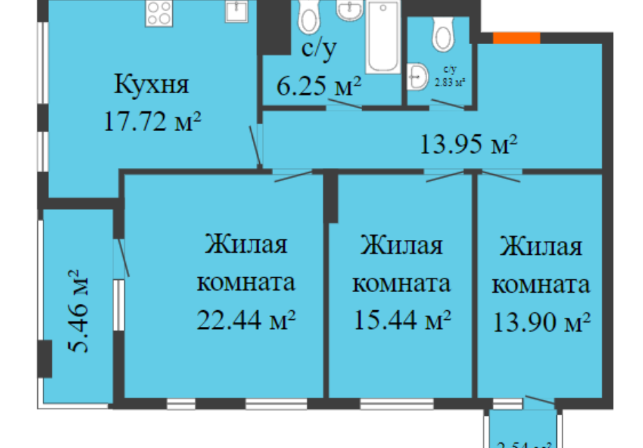 квартира г Красноярск р-н Октябрьский ул Ладо Кецховели 37 ЖК Fusion городской округ Красноярск фото 2