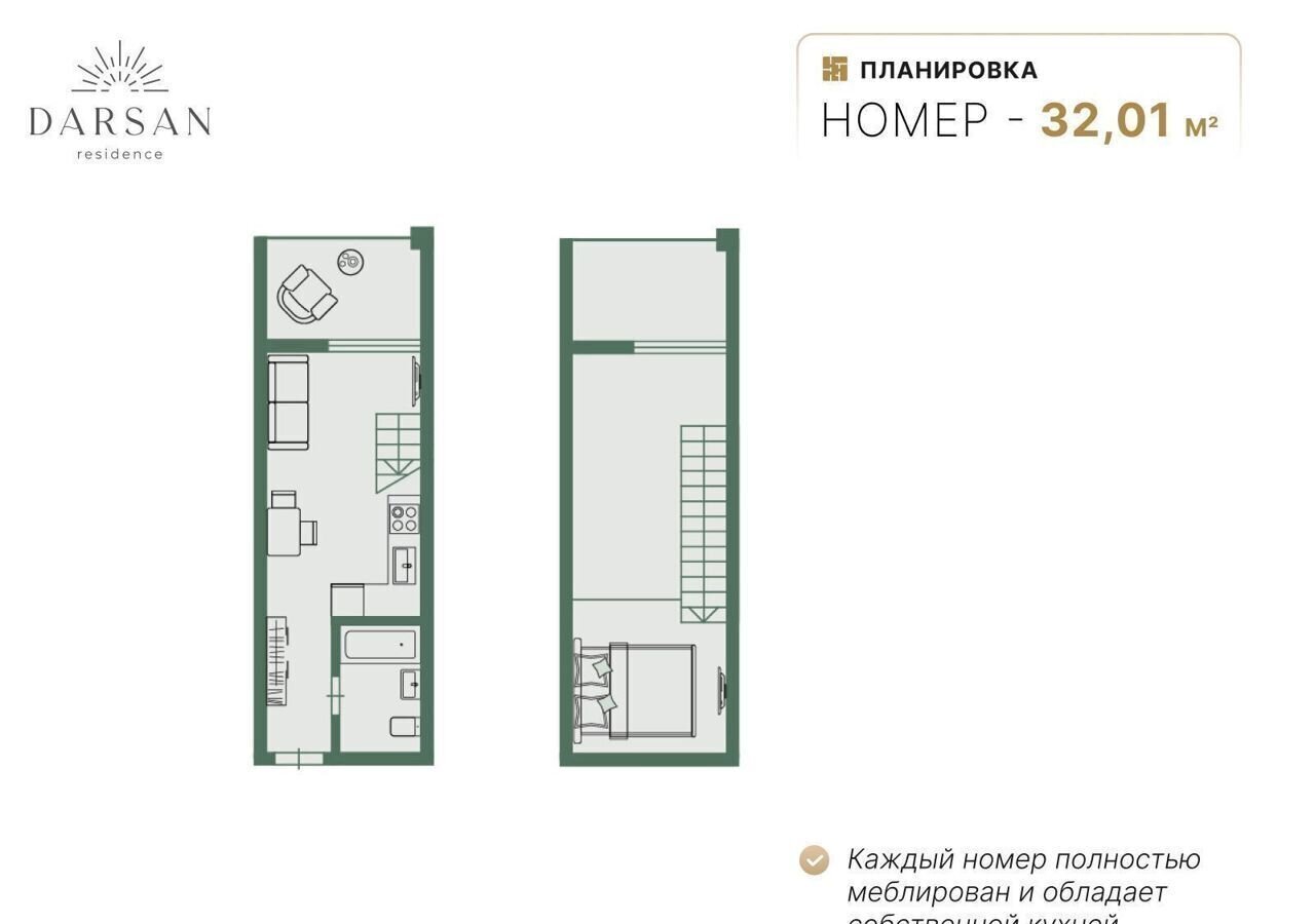 квартира г Ялта ул Войкова 39а МФК «Резиденция Дарсан» корп. 1 фото 3