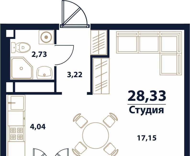 квартира г Ульяновск р-н Заволжский Новый Город ЖК Атмосфера 17-й кв-л фото 1