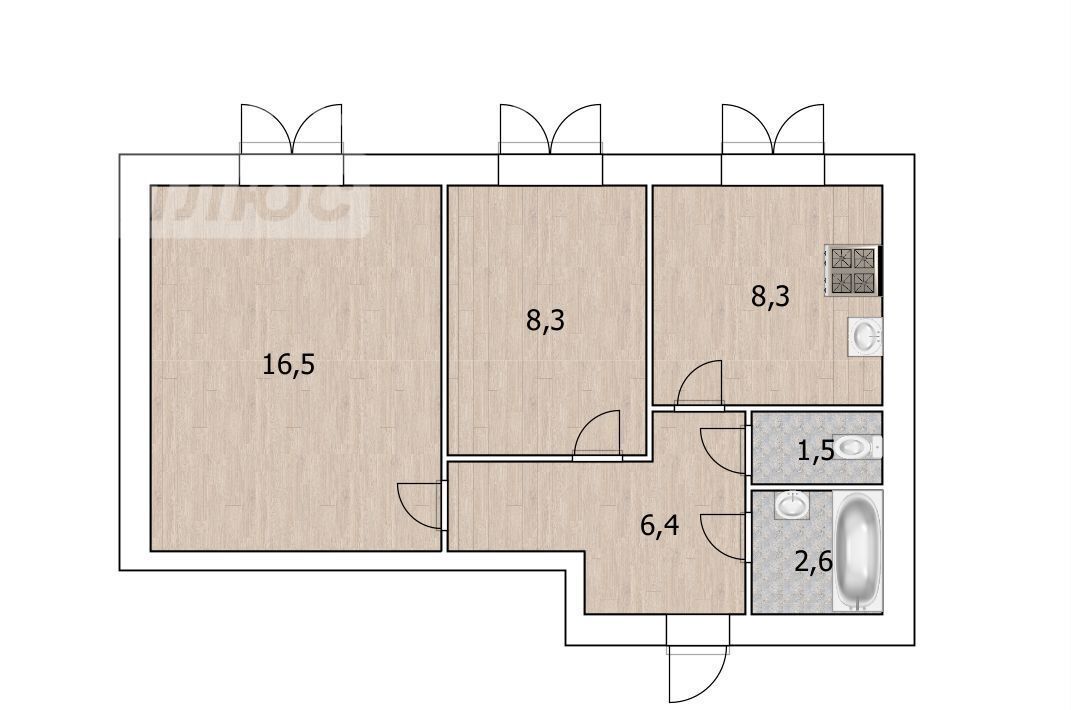 квартира г Уфа р-н Кировский ул Геологов 51к/2 фото 18