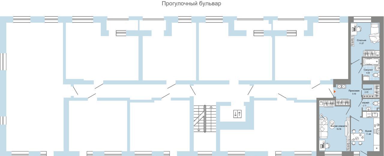 квартира г Ульяновск р-н Засвияжский Город Новаторов жилой комплекс, 1 фото 2