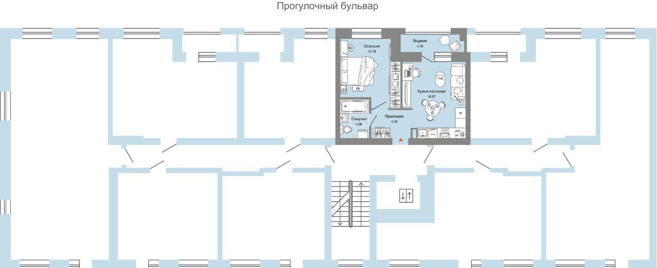 квартира г Ульяновск р-н Засвияжский Город Новаторов жилой комплекс, 1 фото 2