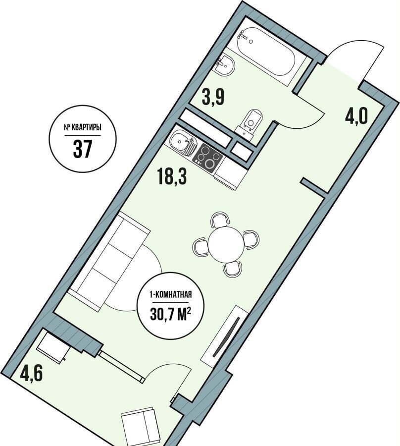 квартира р-н Темрюкский ст-ца Голубицкая ул Курортная 4 д. 161в фото 2