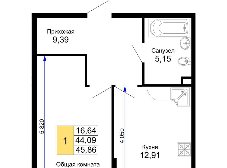 квартира г Краснодар р-н Прикубанский ул Ростовское Шоссе 30/6 ЖК «Лучший» фото 1