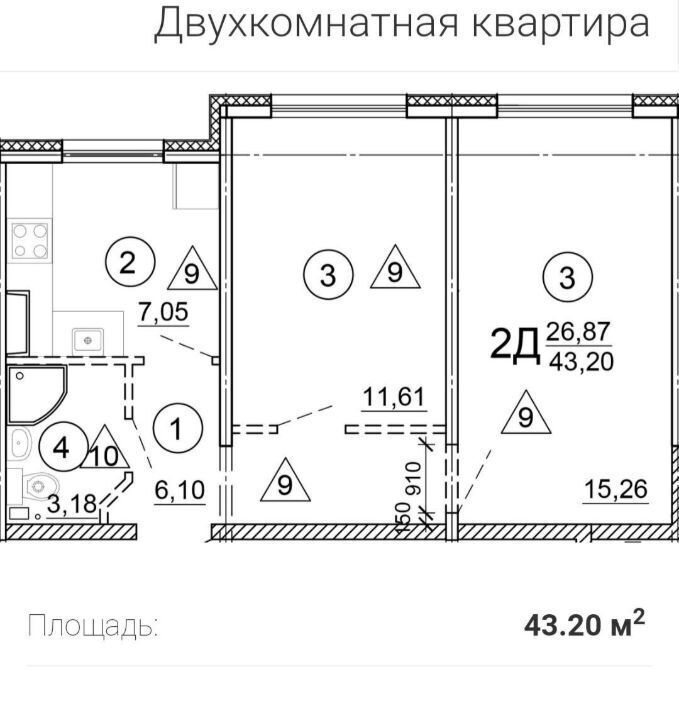 квартира г Тверь р-н Заволжский ул Медовая 9к/1 фото 19