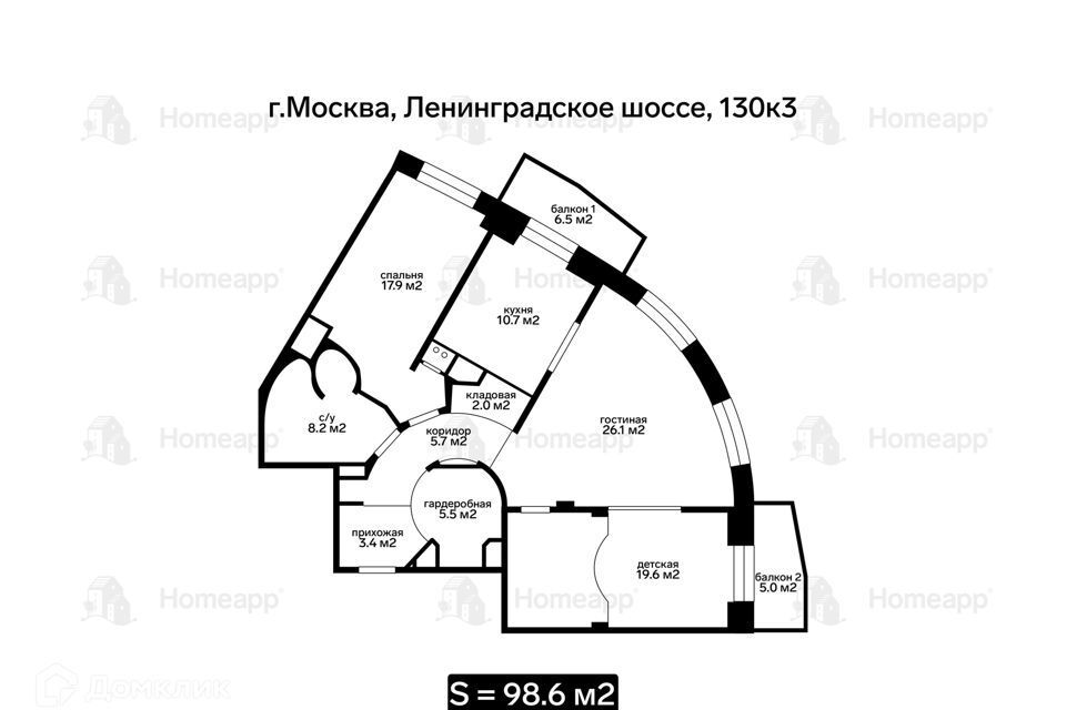 квартира г Москва ш Ленинградское 130к/3 Северный административный округ фото 2