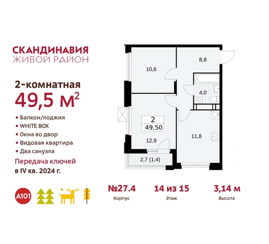 жилой район «Скандинавия» Сосенское, жилой комплекс Скандинавия, к 27. 4, Бутово фото