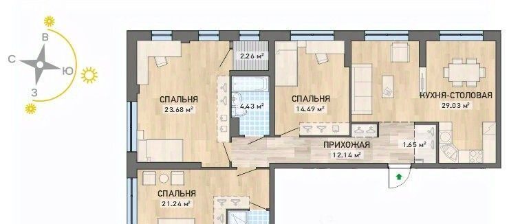 квартира г Екатеринбург р-н Кировский Динамо ВТУЗгородок ЖК Дискавери Резиденс жилрайон фото 1