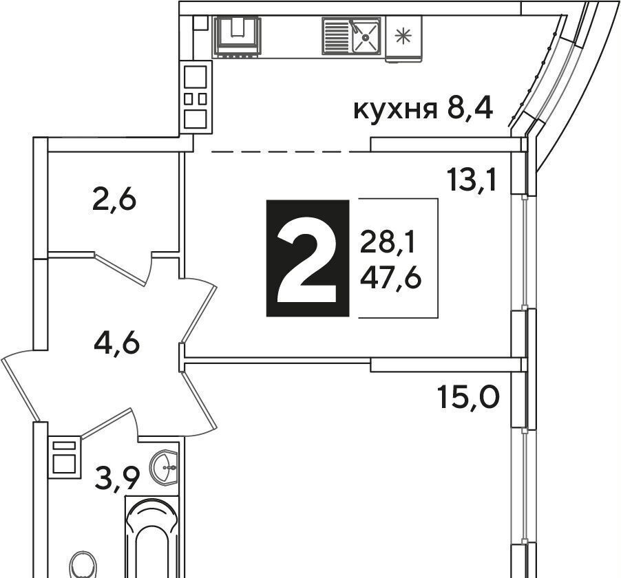 квартира г Краснодар р-н Прикубанский ул Западный Обход 44 фото 2