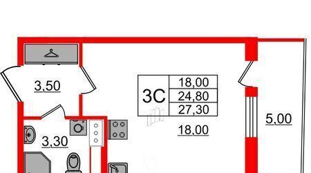 квартира г Санкт-Петербург метро Елизаровская пр-кт Обуховской Обороны 36 ЖК Astra Marine округ Невская застава фото 1