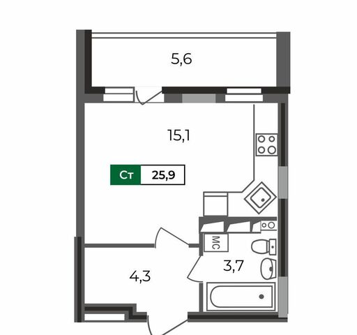 квартира р-н Октябрьский б-р Сталинградский 5 фото