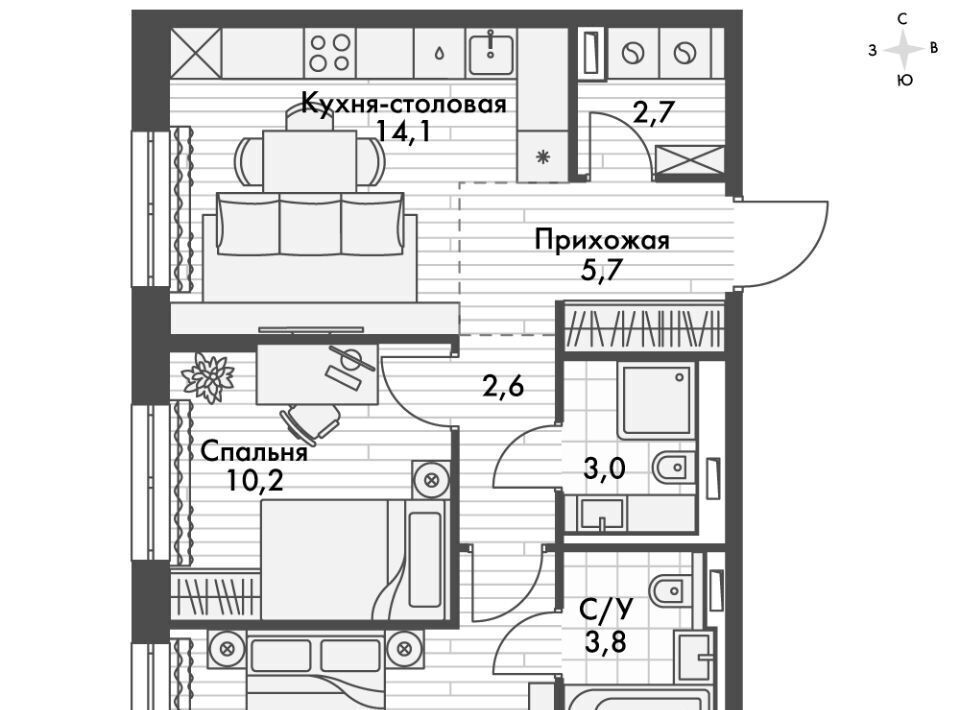 квартира г Казань ЖК "Фриссон" Аметьево фото 1