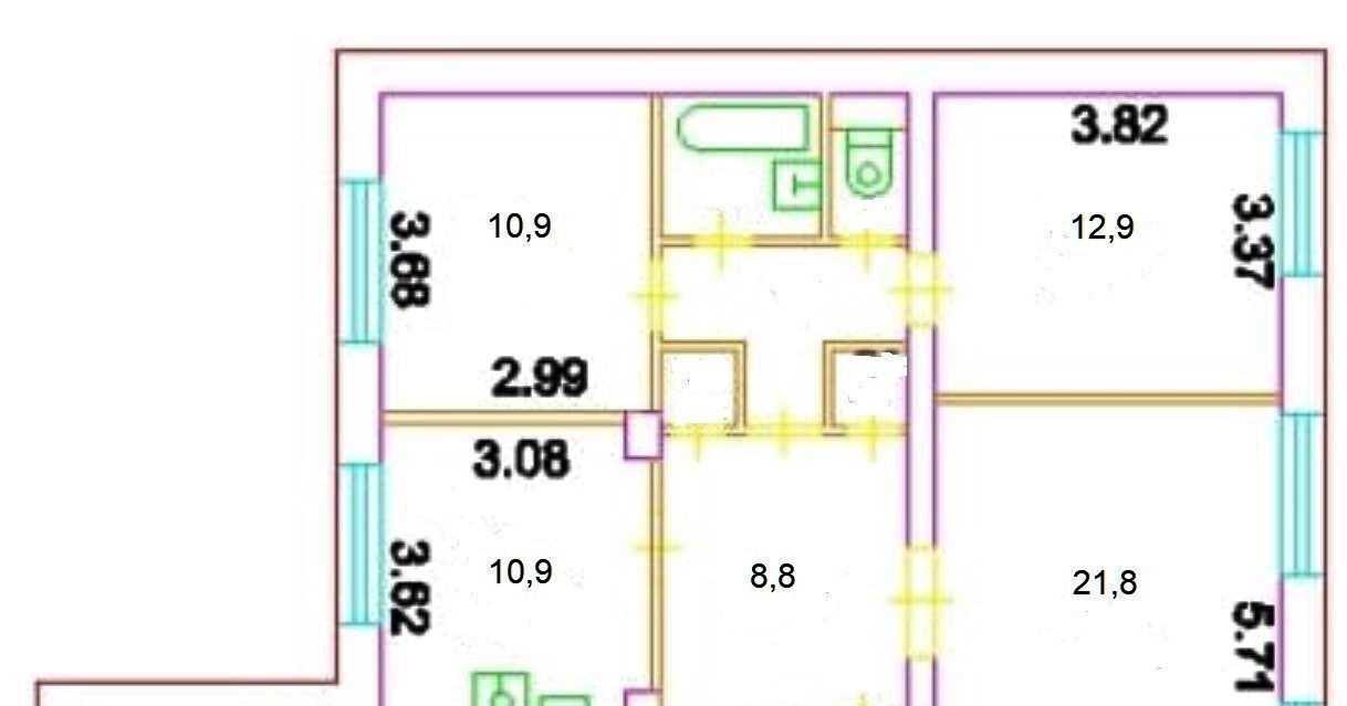 квартира г Москва САО ул Расковой 16/26к 2 фото 33