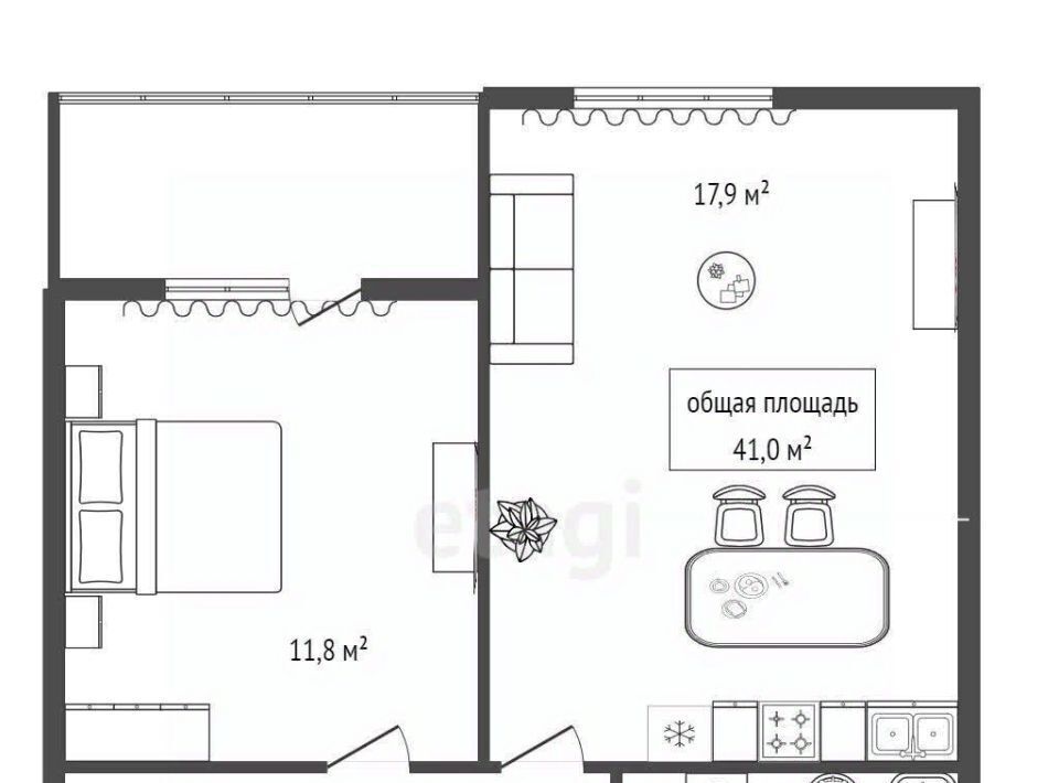 квартира г Новосибирск Речной вокзал ул Выборная 144/1 фото 20