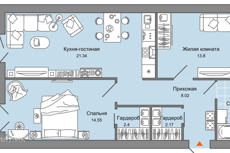 квартира г Киров р-н Ленинский ул Дмитрия Козулева 2к/1 муниципальное образование Киров фото 1