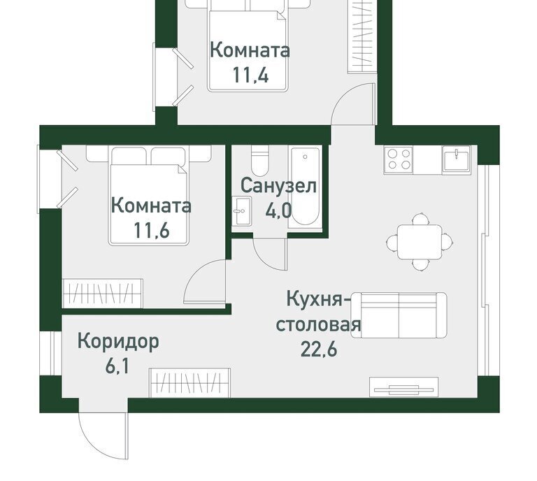 квартира р-н Сосновский п Западный р-н мкр Привилегия Кременкульское сельское поселение фото 1