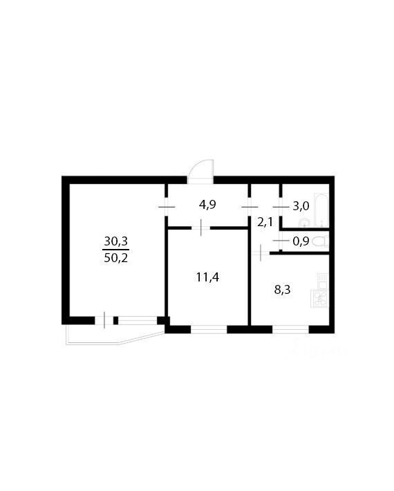 квартира г Москва метро Крылатское б-р Осенний 16к/2 фото 2