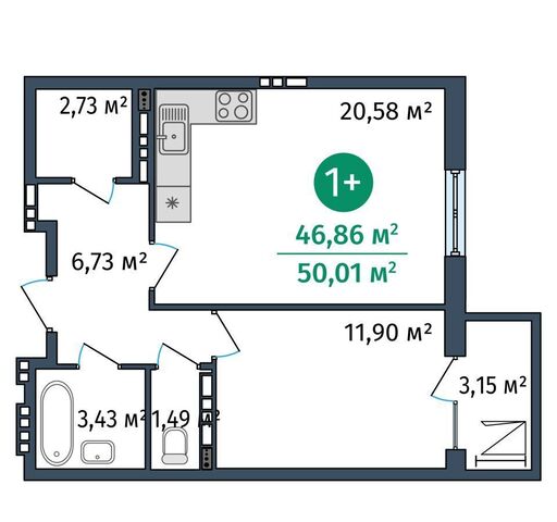 квартира р-н Центральный ул 2-я Луговая 24 корп. 3 фото