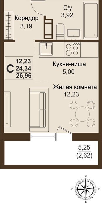 квартира р-н Сосновский п Пригородный ЖК «Шишкин» Кременкульское сельское поселение фото 1