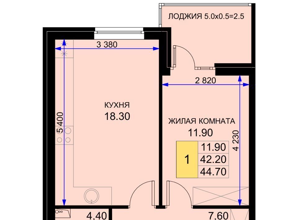 квартира р-н Динской п Южный ул Казачья 6к/1 Южно-Кубанское с/пос фото 1